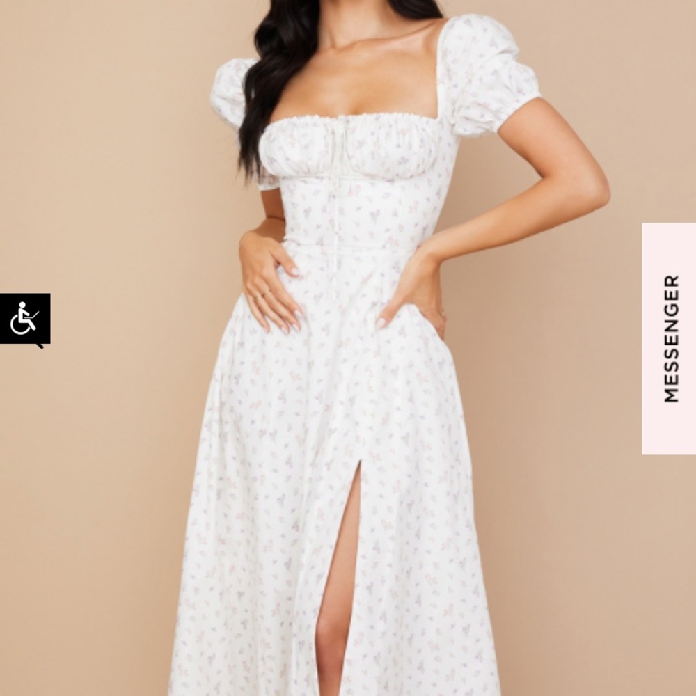 Tallulah puff sleeve midi dress